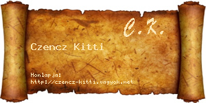 Czencz Kitti névjegykártya