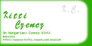 kitti czencz business card